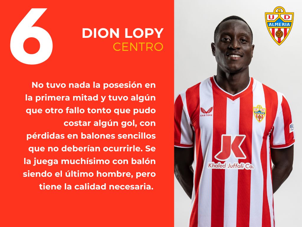 Las puntuaciones del Almería 1 - 2 Las Palmas