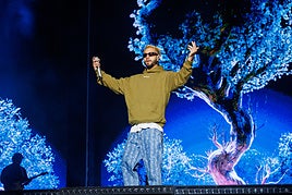 Mora, durante el concierto en la plaza de toros de Granada.