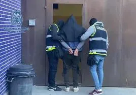 La Policía Nacional procede a la detención de un miembro del grupo.