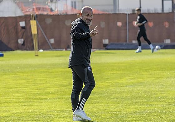 Paco López, en el entrenamiento del pasado miércoles.