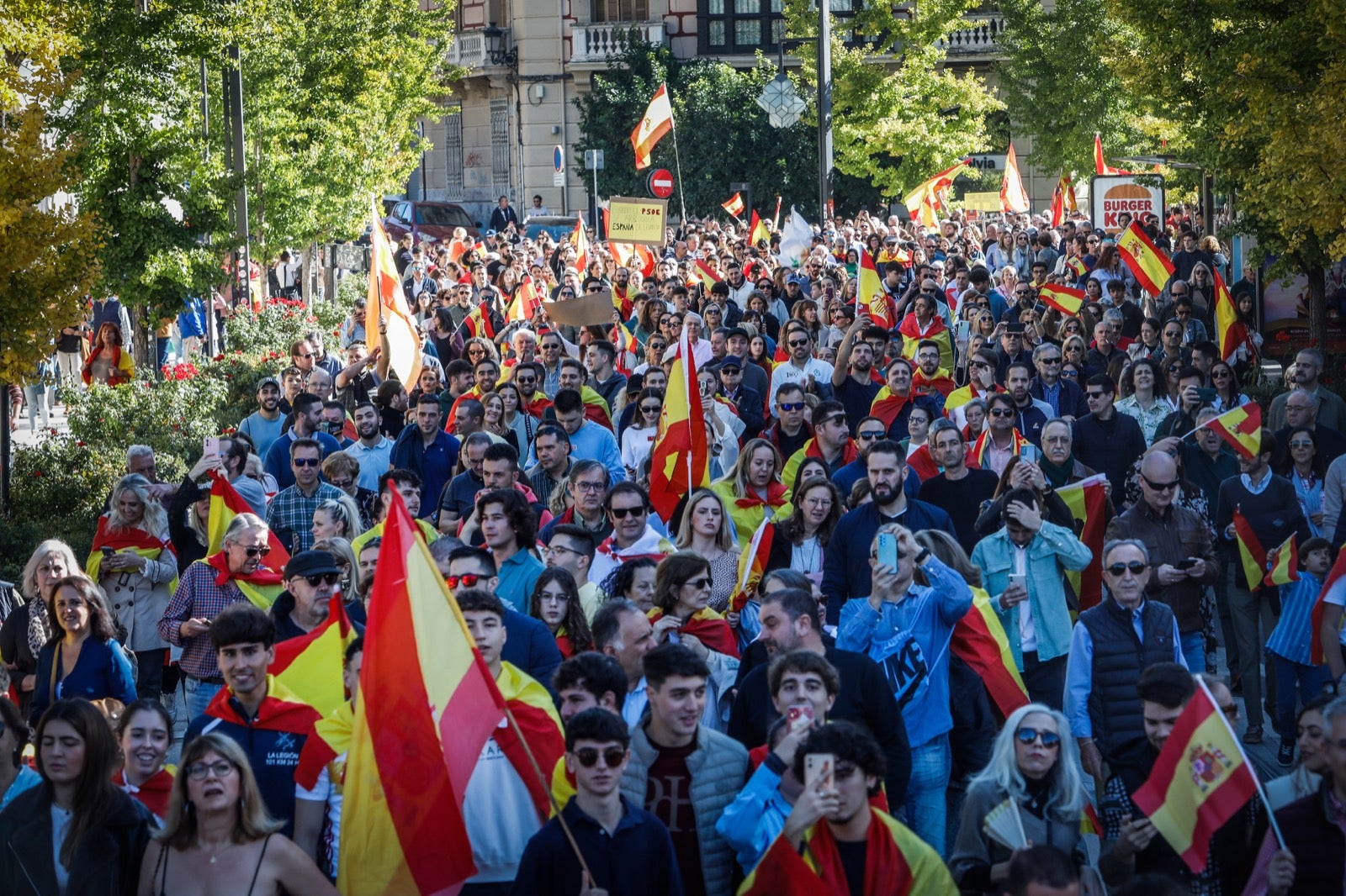 Las imágenes de la protesta en Granada contra la amnistía