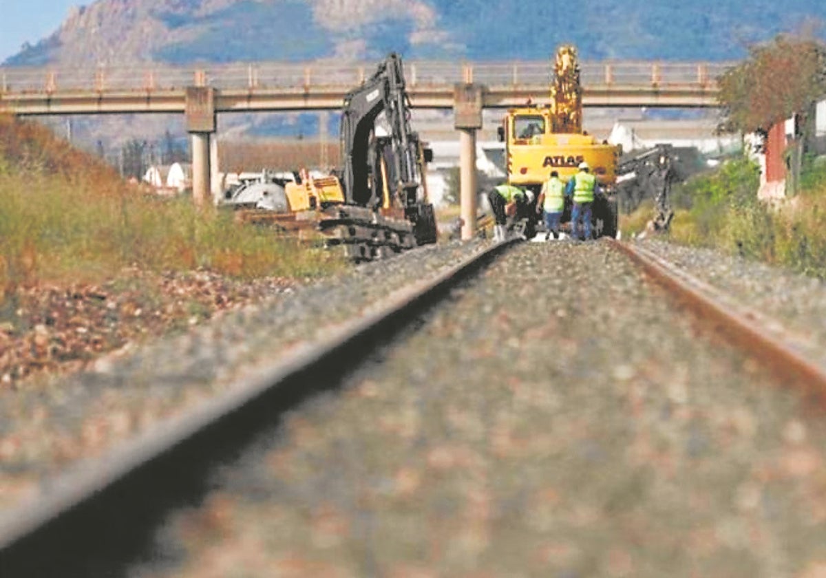 Obras del AVE entre Almería y Murcia.