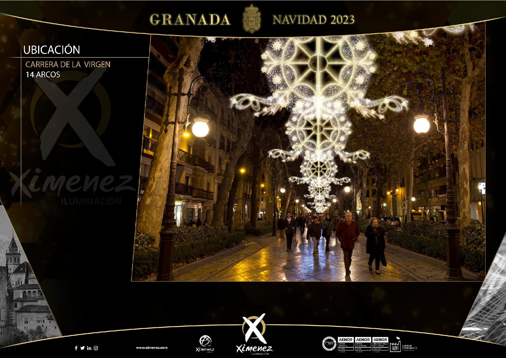 Así van a quedar las luces de Navidad de Granada, calle a calle