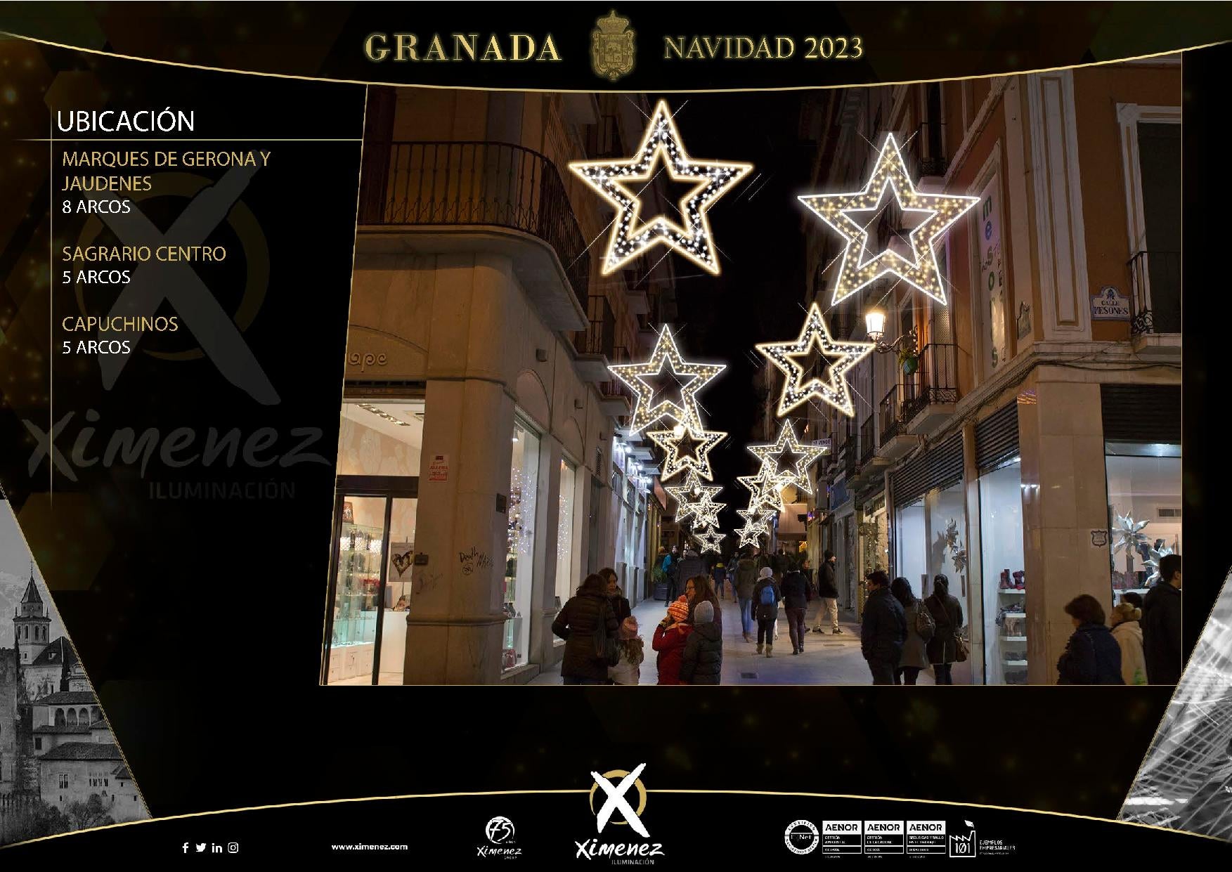Así van a quedar las luces de Navidad de Granada, calle a calle