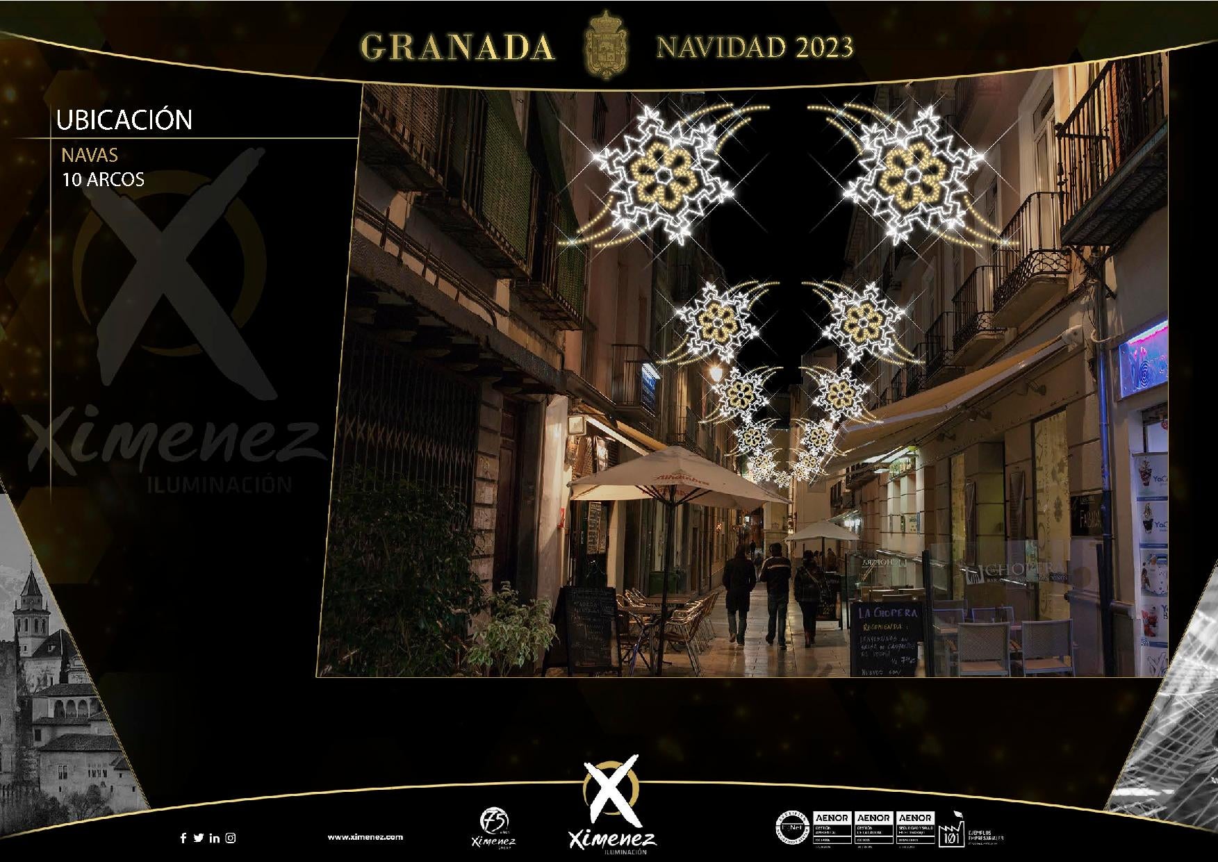 Así van a quedar las luces de Navidad de Granada, calle a calle