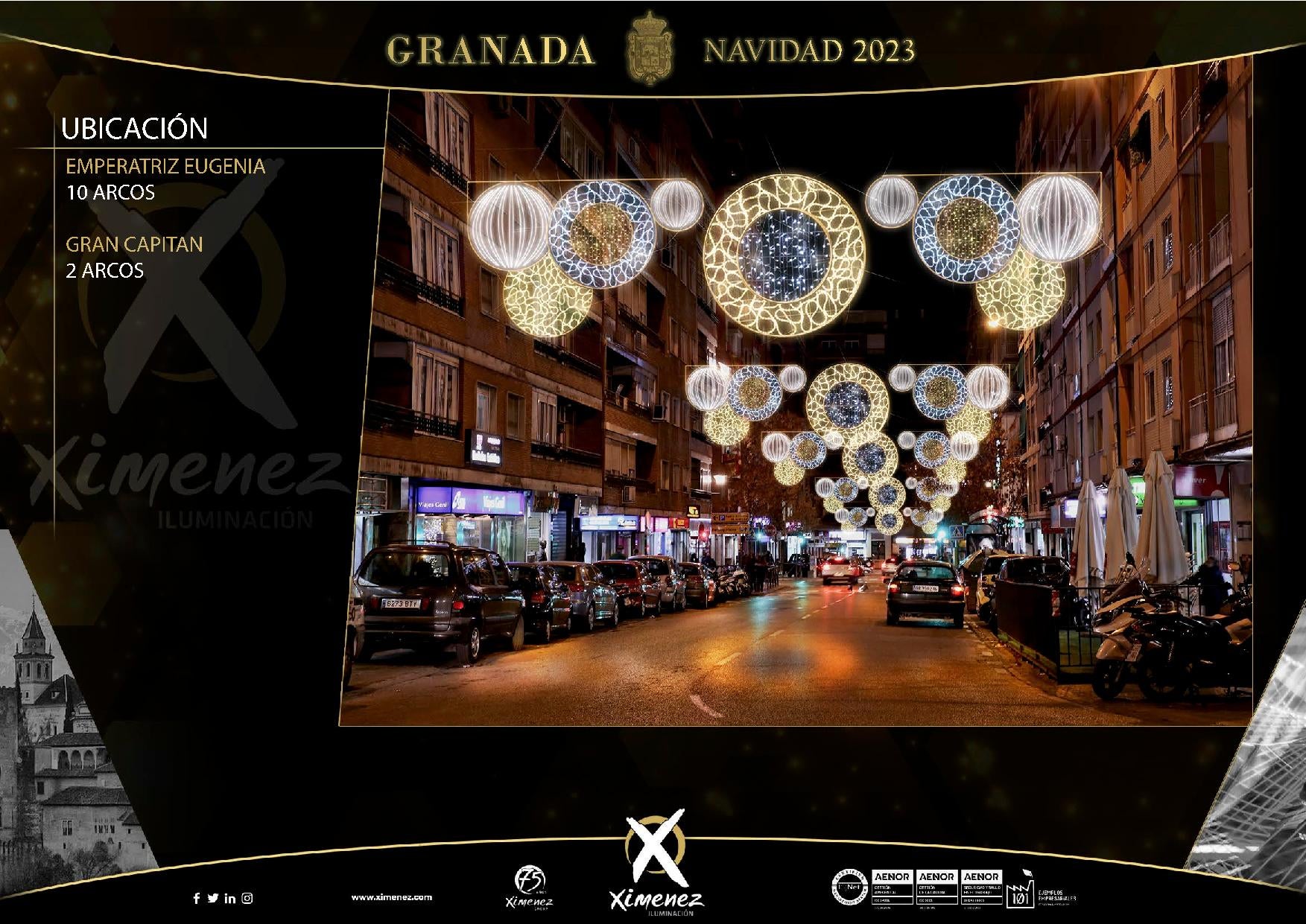 Así van a quedar las luces de Navidad de Granada, calle a calle