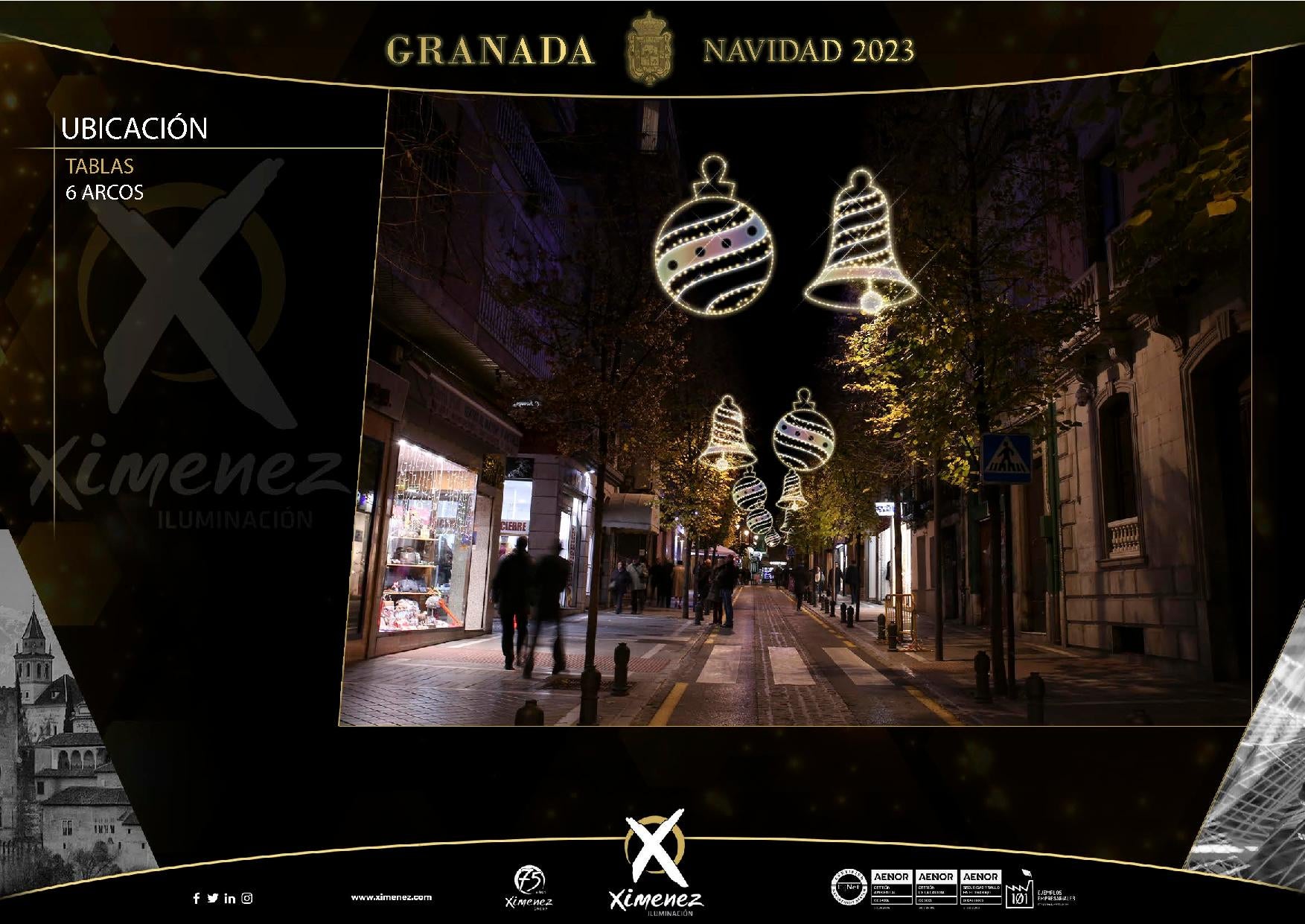 Así van a quedar las luces de Navidad de Granada, calle a calle