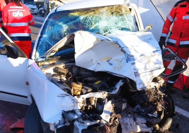 Estado en el que ha quedado el coche en el que viajaba el fallecido