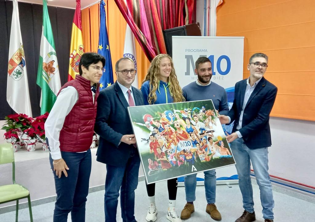 Celia Jiménez, en el acto del IES San Felipe Neri.