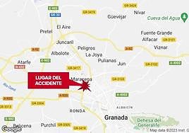 Lugar del accidente en la GR-30 de Granada.