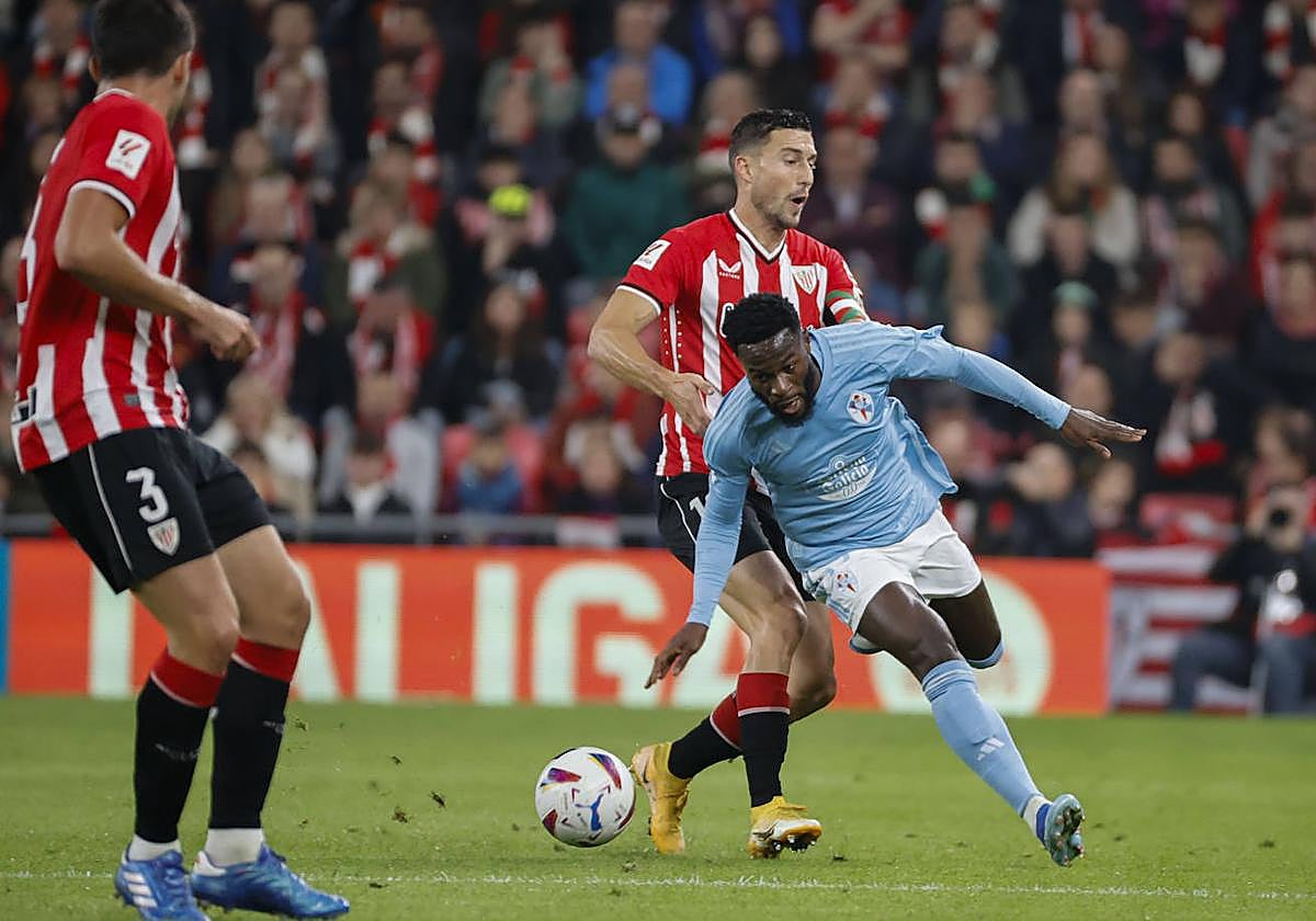 Bamba, en el partido que midió al Celta con Athletic.
