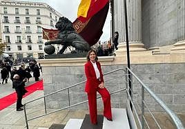 Ana Martínez Labella, a las puertas del Congreso.