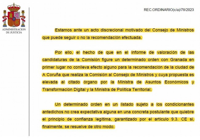 Extracto de la sentencia del Supremo.