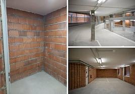 Imágenes del interior del edificio de aparcamientos y trasteros de la calle Arráez.
