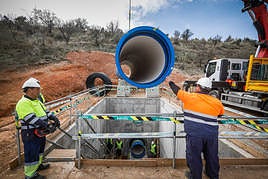 Imagen de archivo de una obra de emergencia ejecutada por la CHG este año