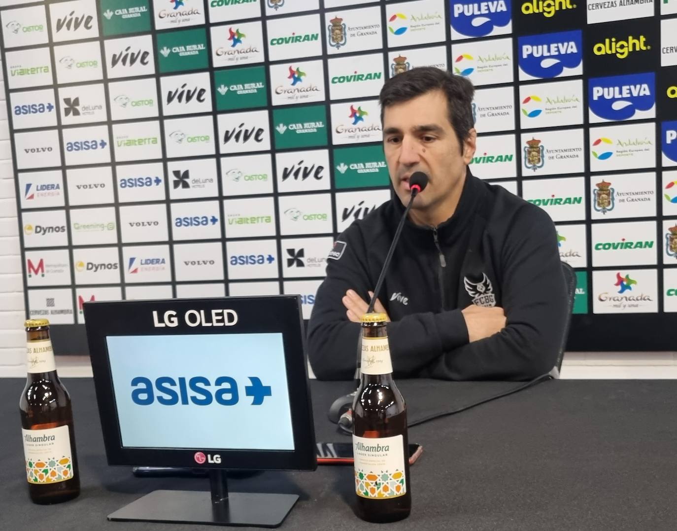 Pablo Pin, durante la rueda de prensa previa al partido con Baskonia. 