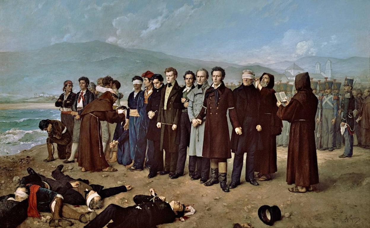 Fusilamiento de Torrijos en las playas de Málaga. 