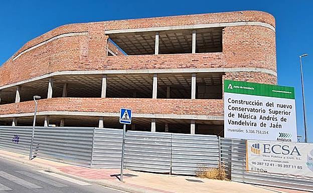 Las obras del Conservatorio Superior, el pasado verano. 