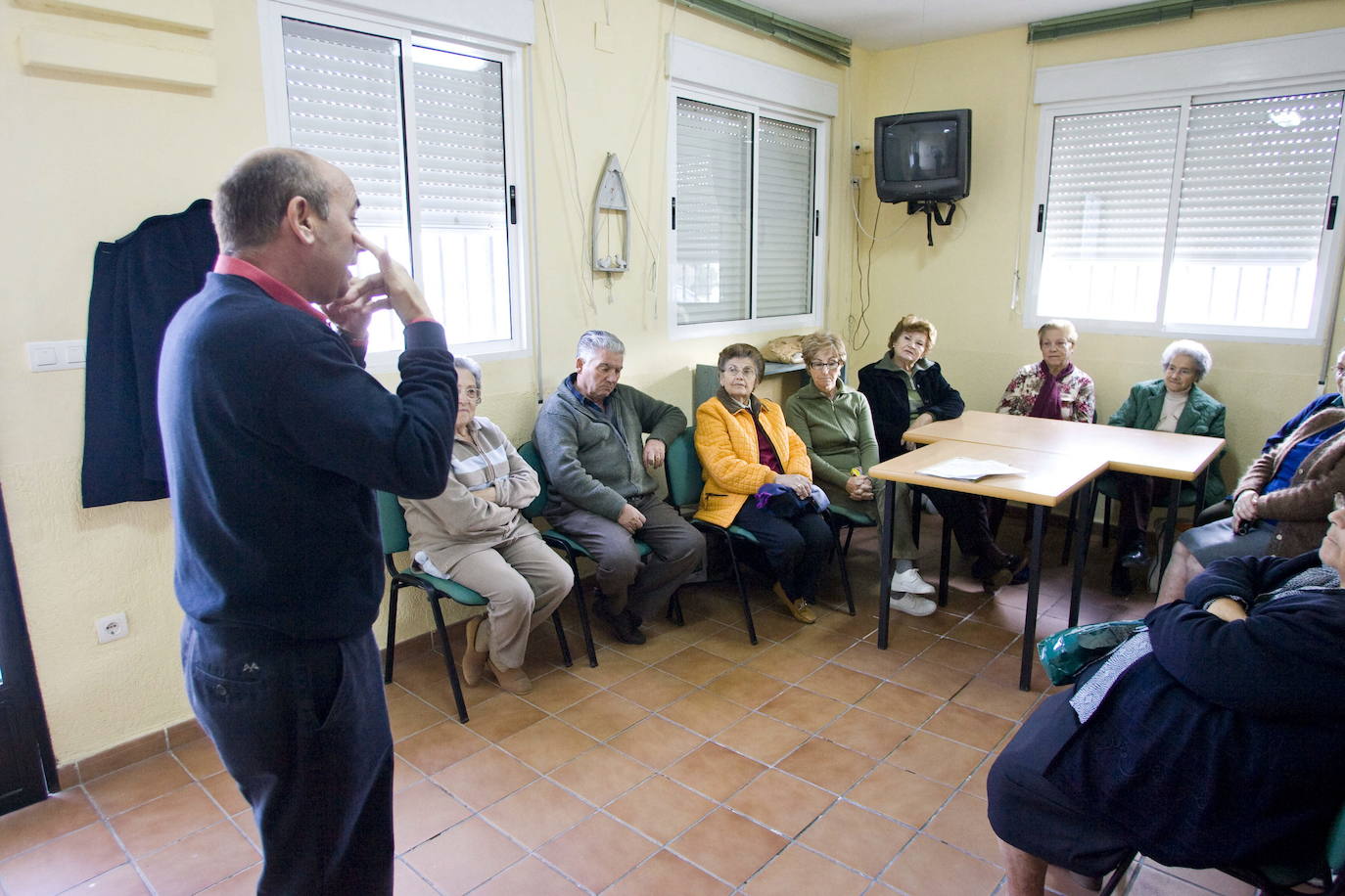 Polo en una charla a los mayores en 2008. 