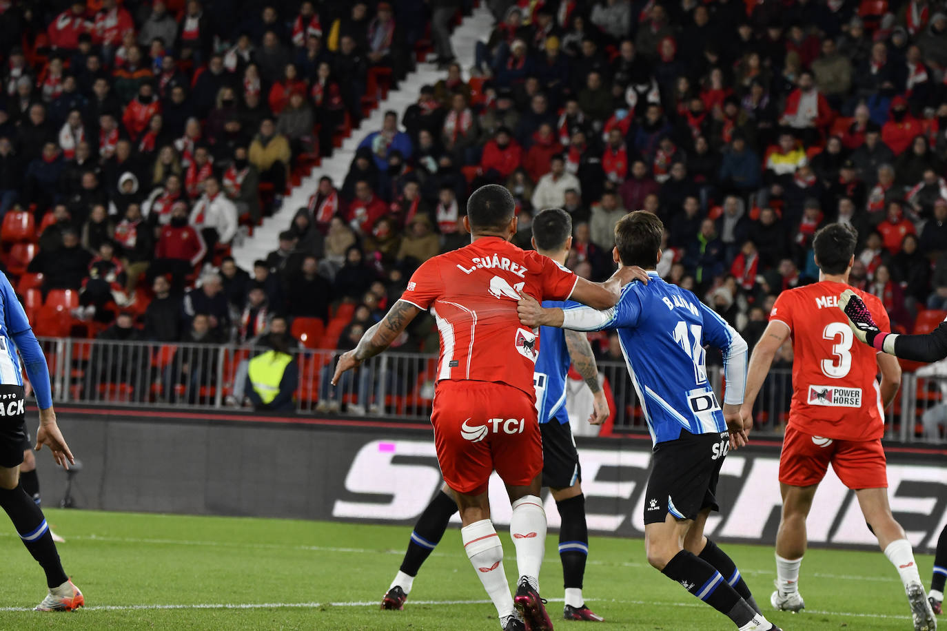 Momento del partido entre la UD Almería y el Espanyol