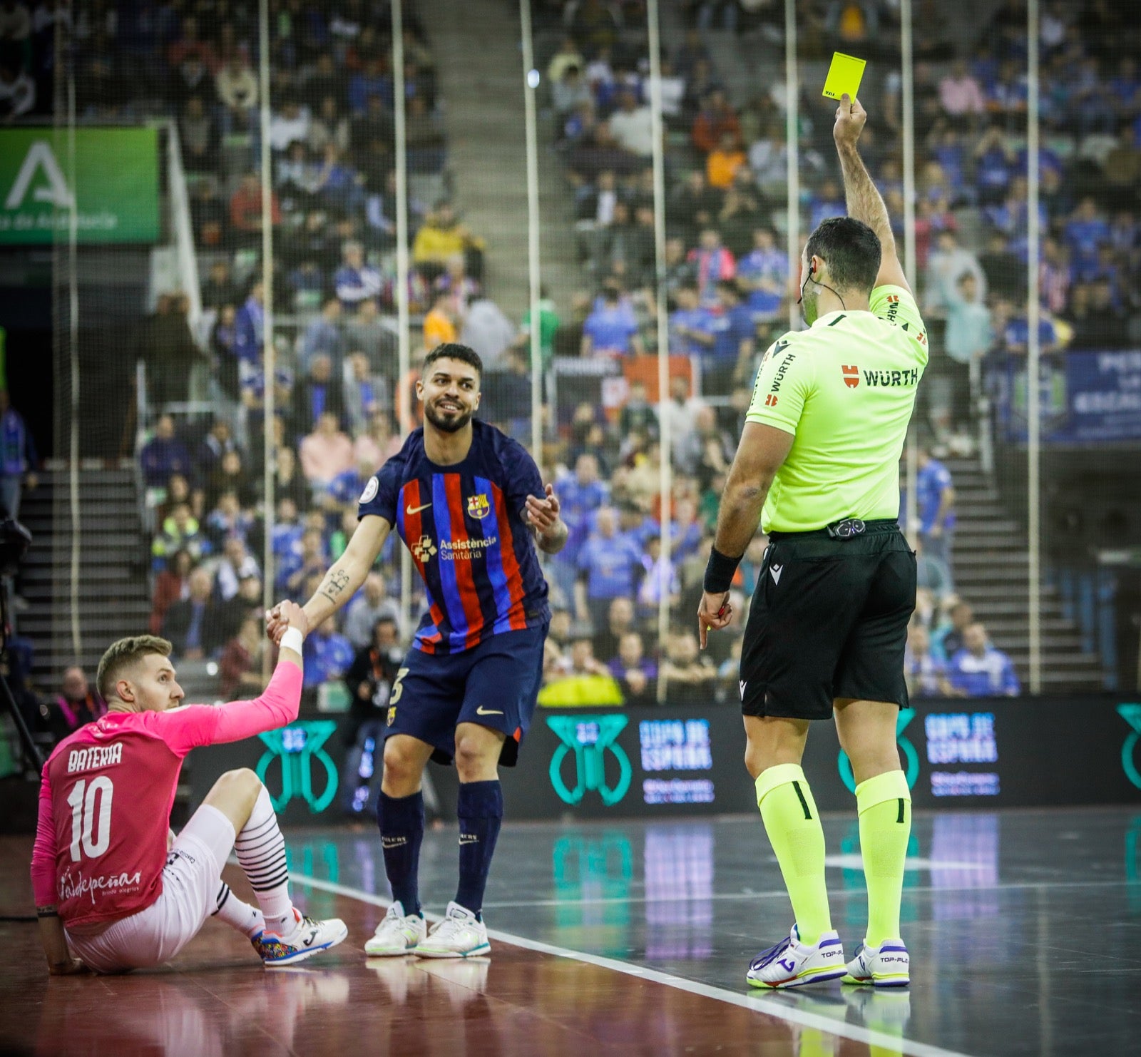 Momento del primer encuentro de la Copa de España, disputado entre el Barcelona y el Viña Albali de Valdepeñas.