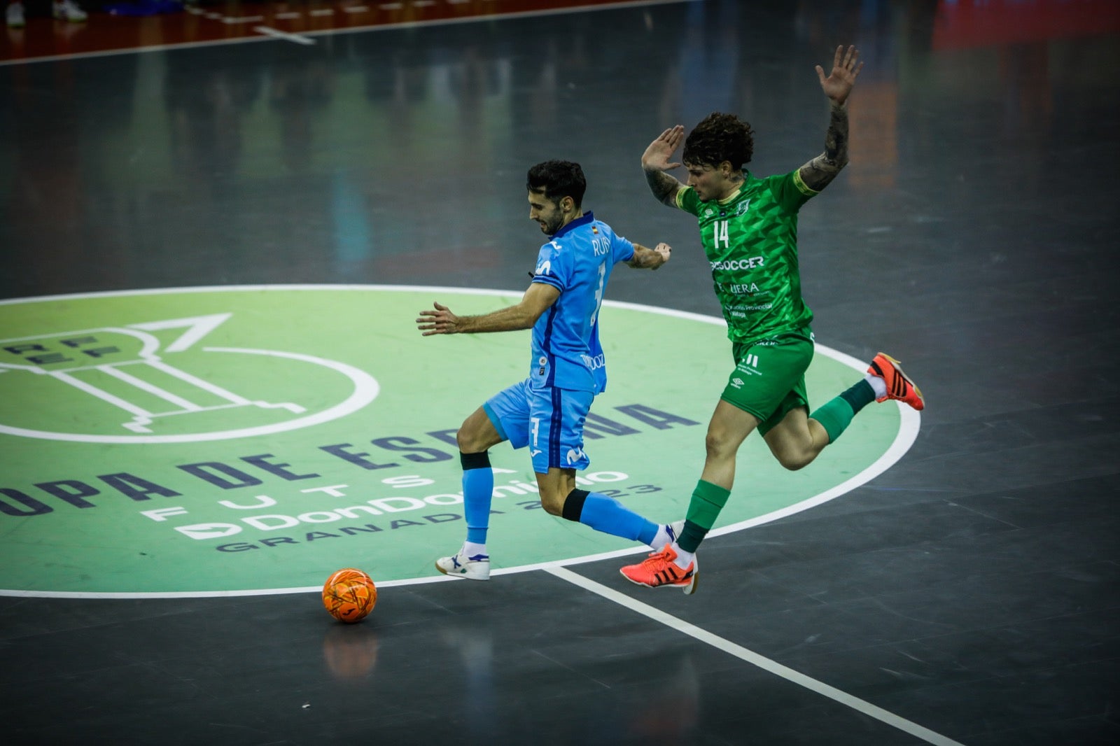 Momento del partido entre el Movistar y el Antequera.