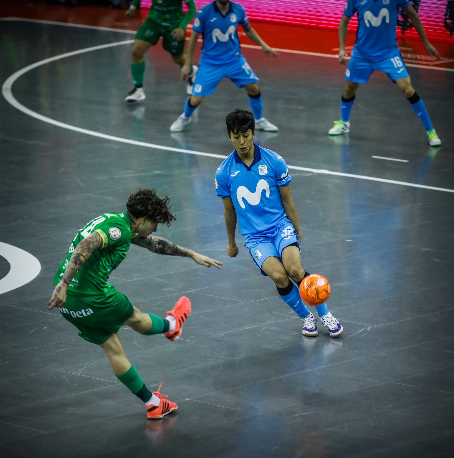 Momento del partido entre el Movistar y el Antequera.