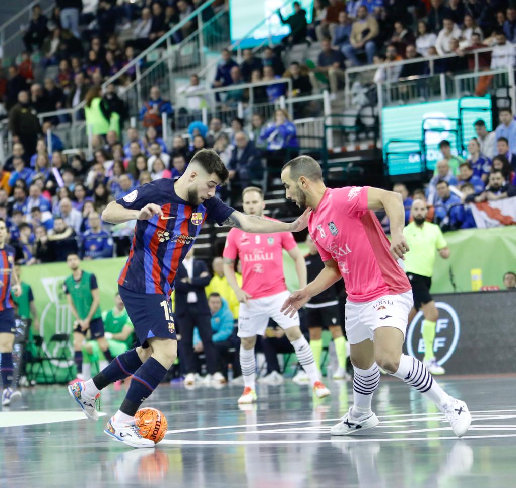 Momento del primer encuentro de la Copa de España, disputado entre el Barcelona y el Viña Albali de Valdepeñas.