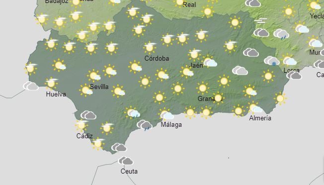 Tiempo en Andalucía el viernes. 