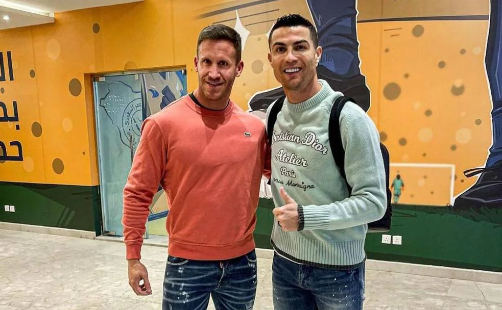 Blesa, con Cristiano Ronaldo. 