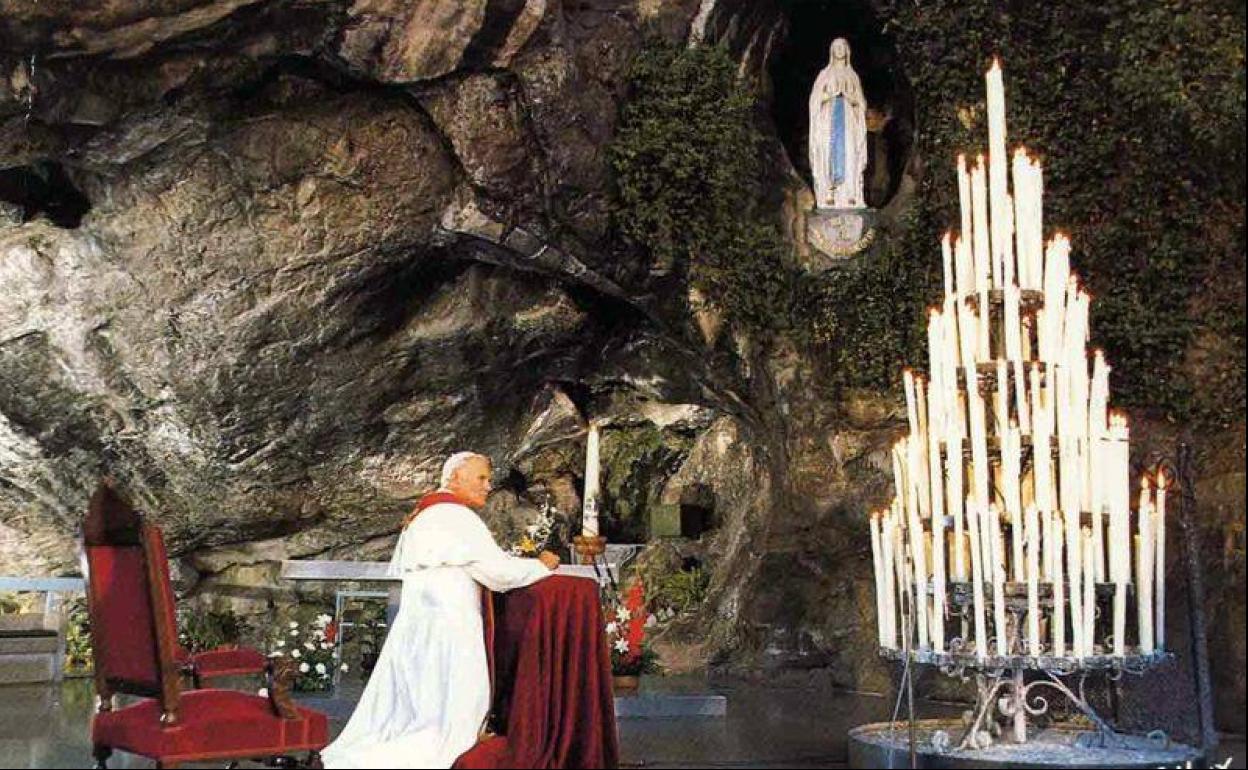 Juan Pablo II, en Lourdes. 