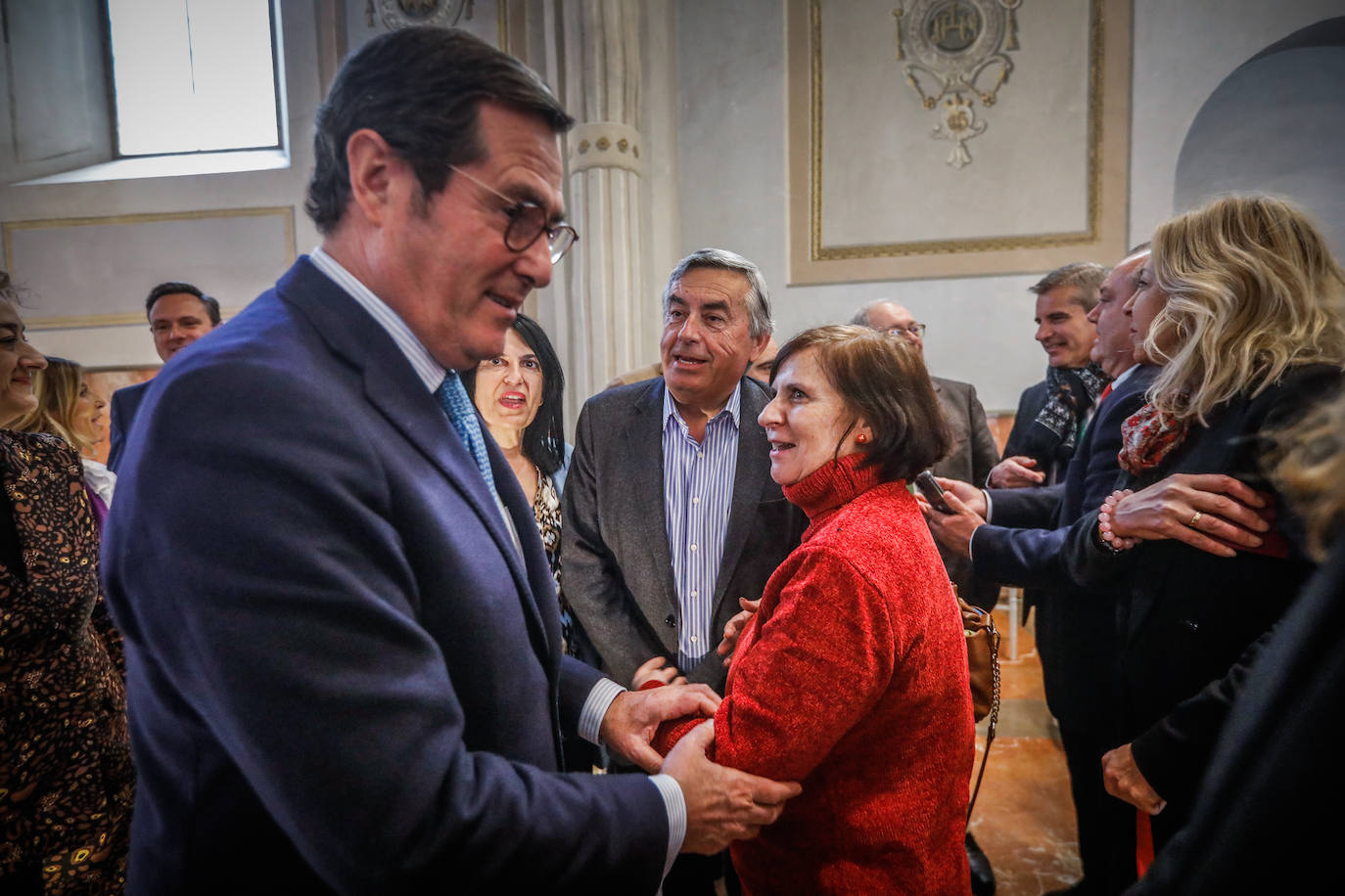 Momento del desayuno informativo organizado por IDEAL con el patrocinio de Cajamar y Antonio Garamendi como invitado.