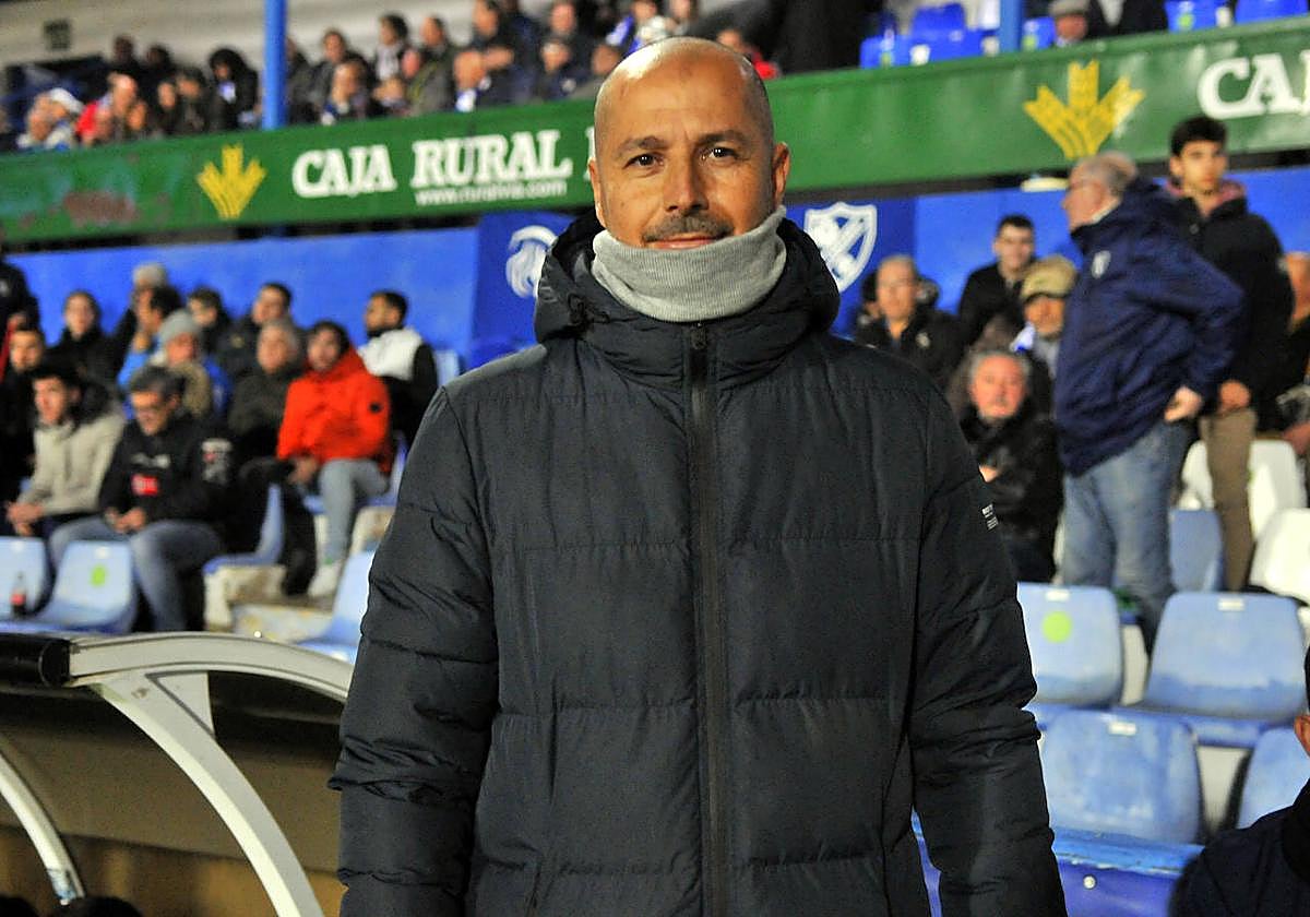 David Campaña, en el partido que los azulillos jugaron el miércoles ante el Atlético Baleares para abrir el año 2024.