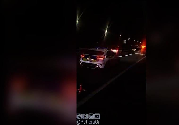 El accidente en la salida de la autovía de La Zubia.