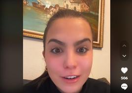 Captura del vídeo que Katie subió a TikTok.