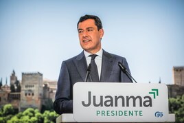 Juanma Moreno, en la campaña de las elecciones andaluzas.
