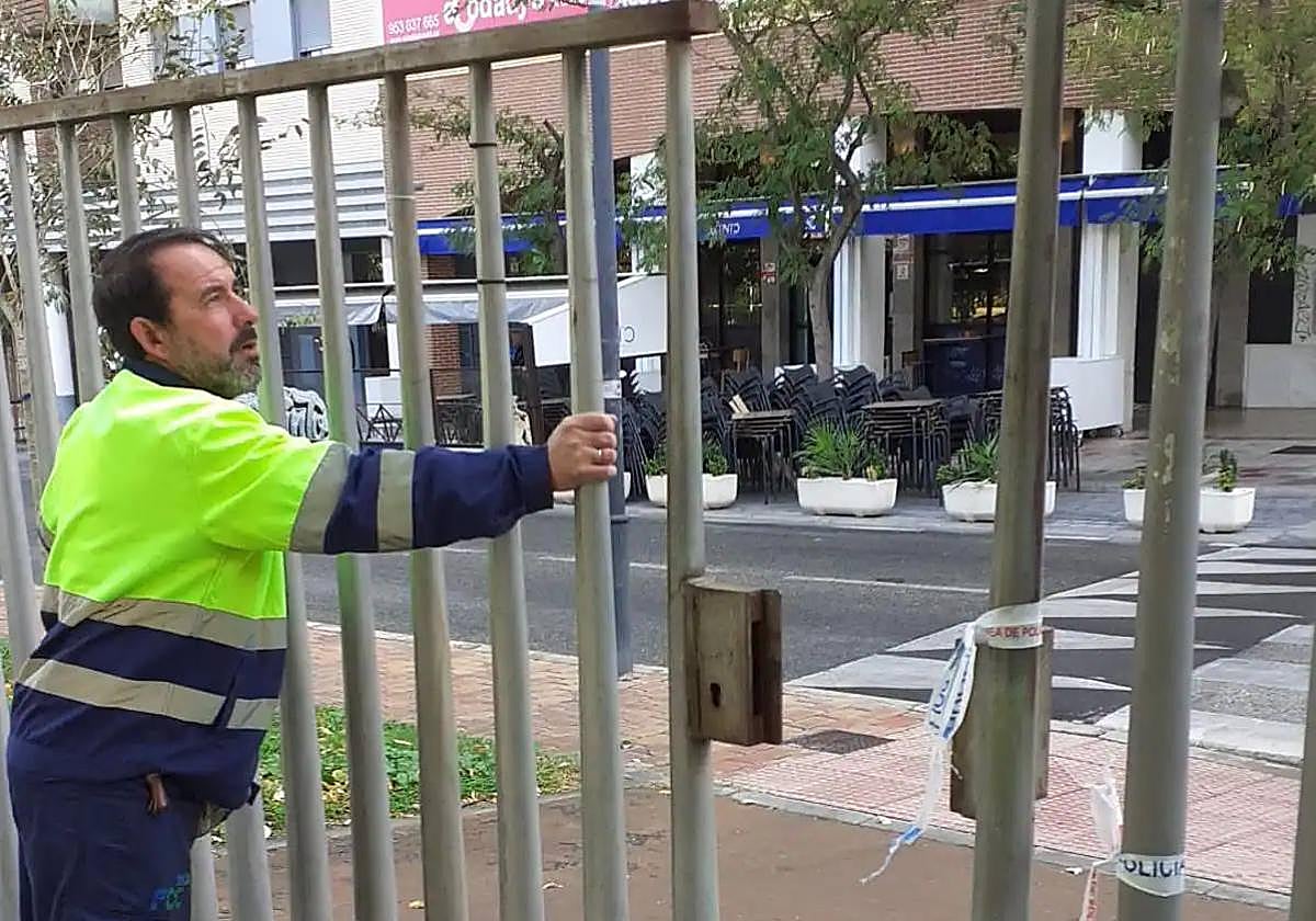 Imagen de archivo de cierre del parque del Bulevar.