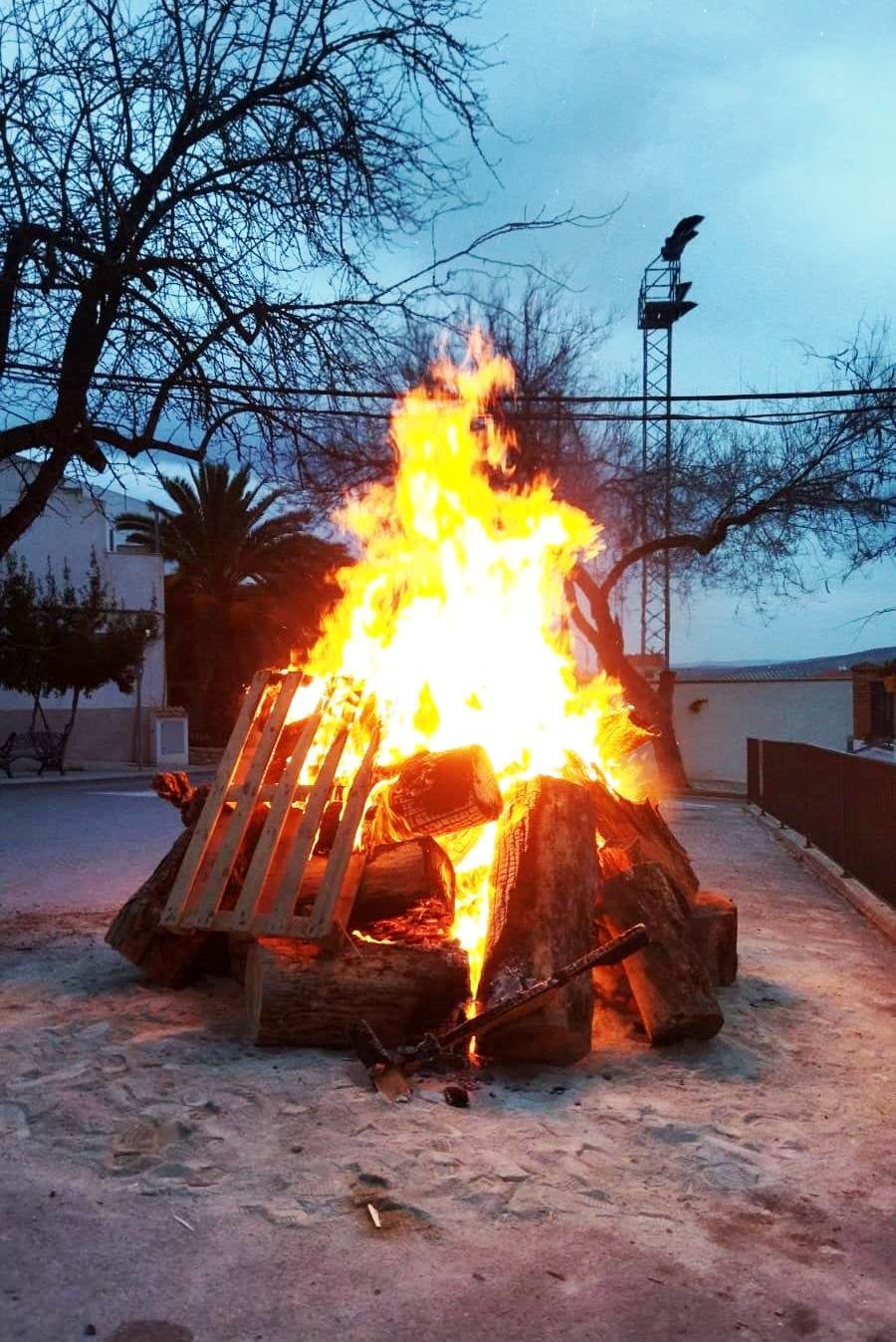 Lumbre de San Antón en Quesada.