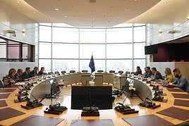 Un momento de la reunión celebrada ayer en Bruselas.