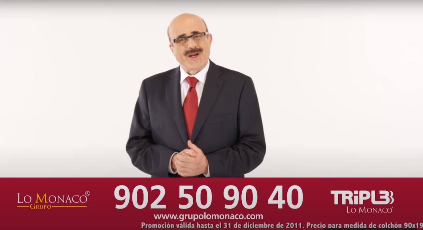 Constantino Romero, en un anuncio de Grupo Lo Mónaco.