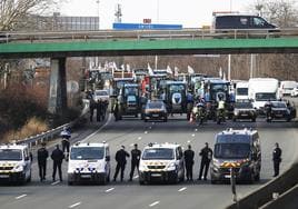 Imagen de las protestas de los agricultores en Francia.