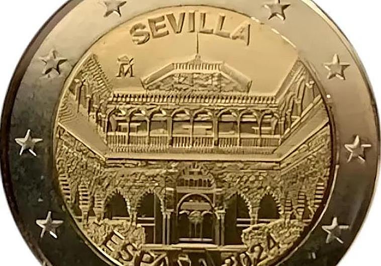 Moneda de dos euros conmemorativa de Sevilla.