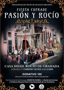 Cartel anunciador de la 'Fiesta cofrade Pasión y Rocío'