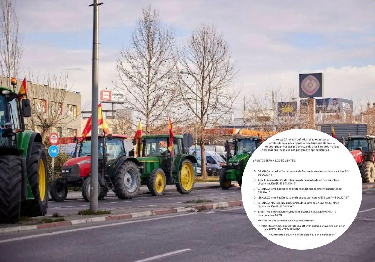 El bulo que anuncia los cortes de tráfico de los agricultores en Granada.