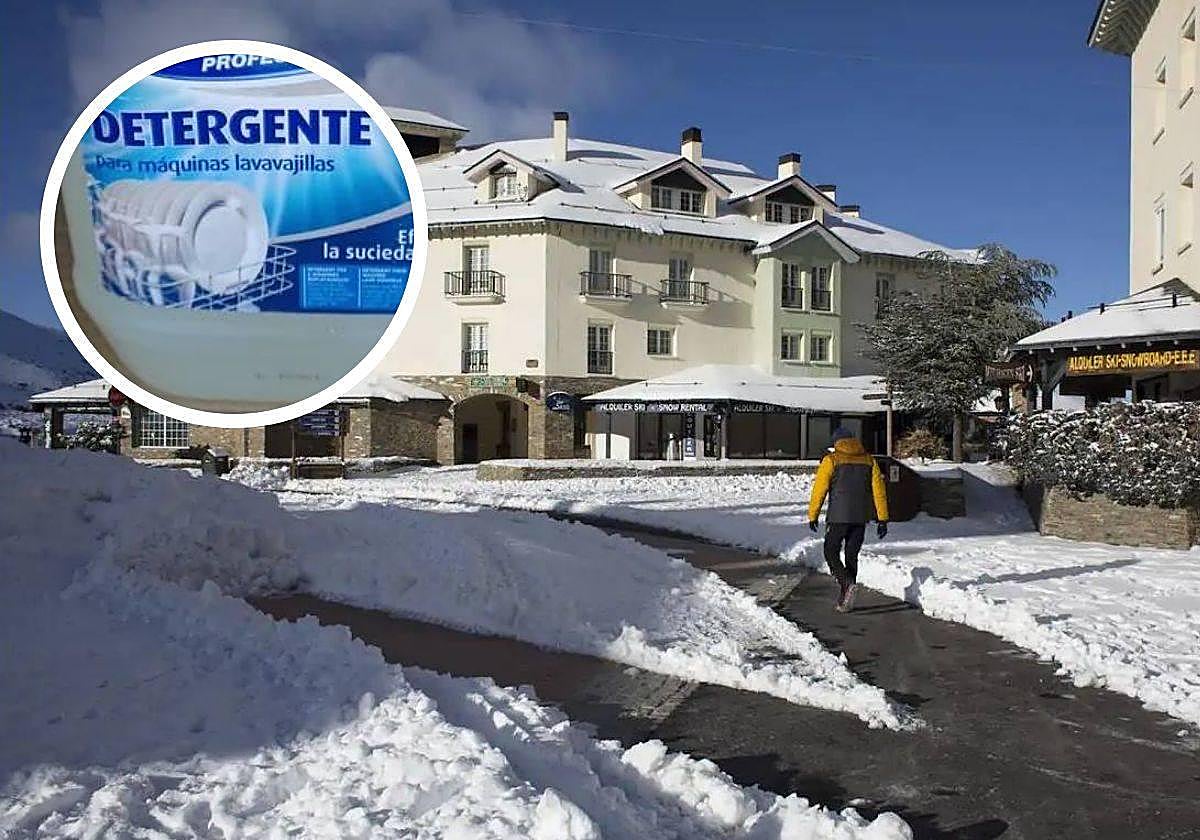 Foto de archivo de Pradollano y del detergente que supuestamente bebieron sin querer los jóvenes.
