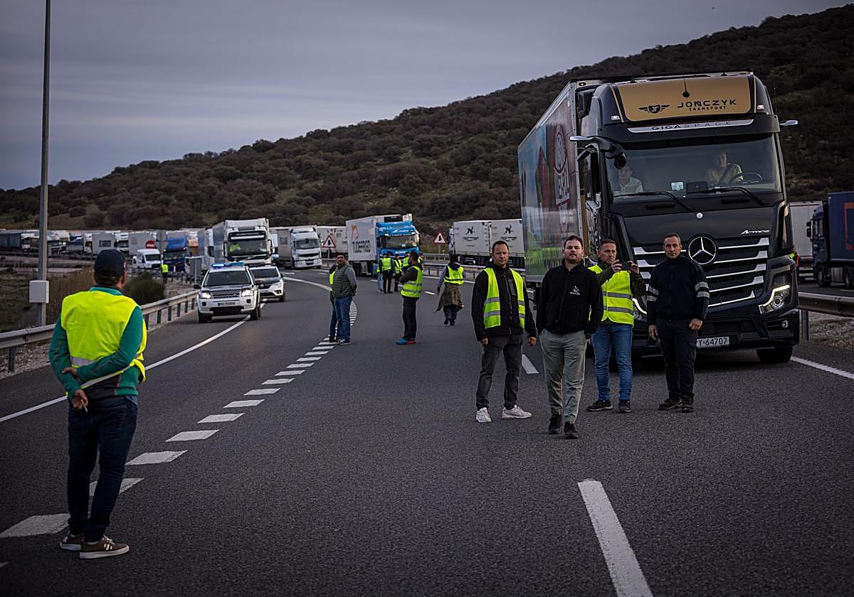 Concentración de los agricultores este miércoles.