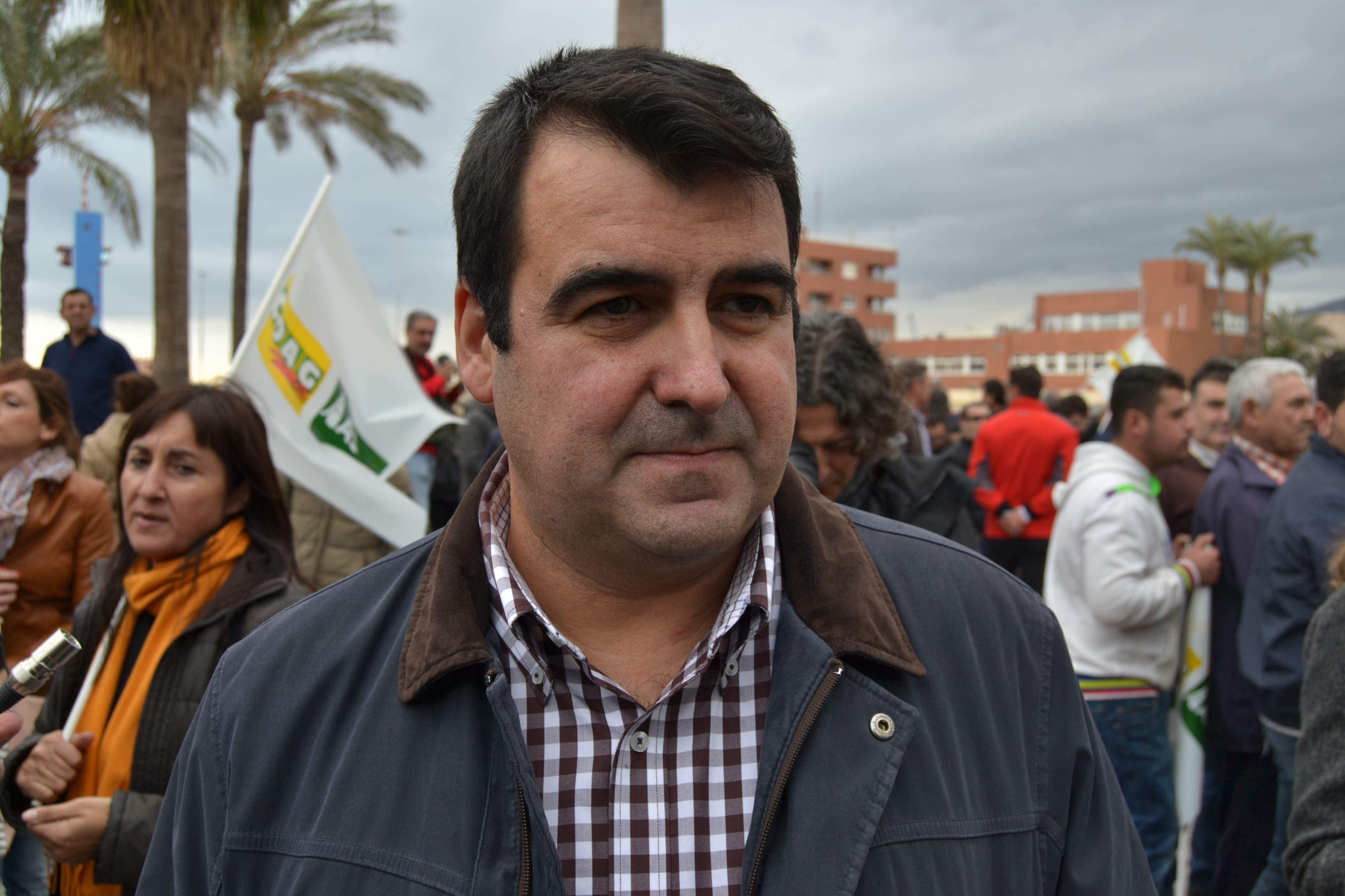 Andrés Góngora, durante una reivindicación de COAG.