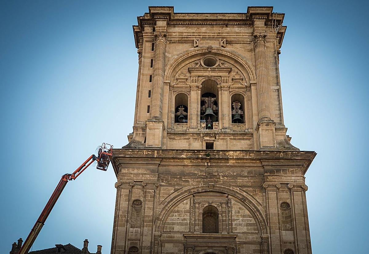 Obras en la torre de la Catedral.