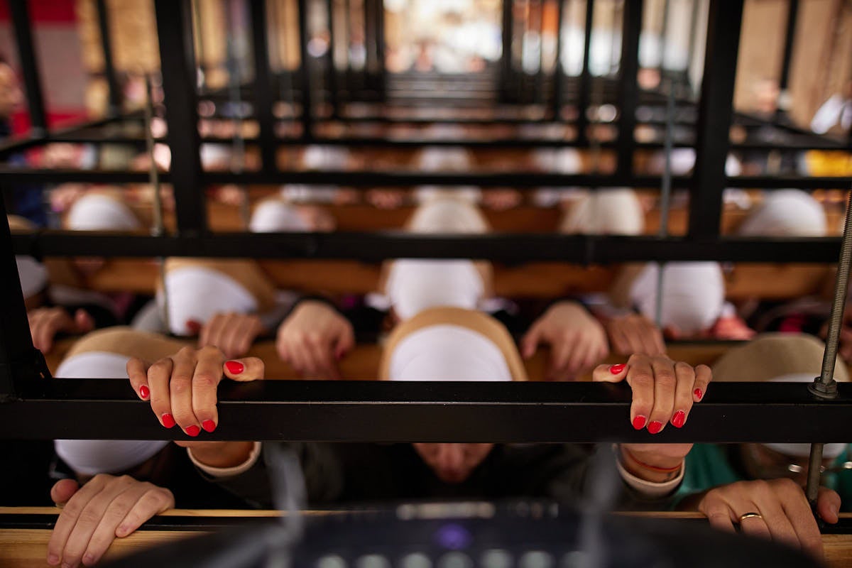 Dentro del ensayo de las costaleras del Trabajo