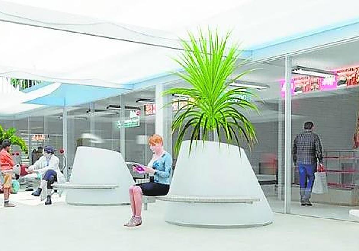 Imagen virtual del interior de la Plaza de Abastos reformada.